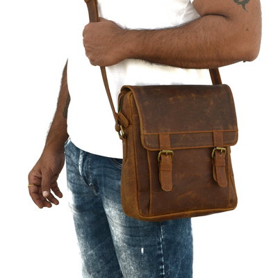 Brown Vintage Leather Crossover Bag