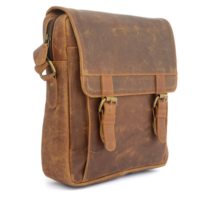 Brown Vintage Leather Crossover Bag