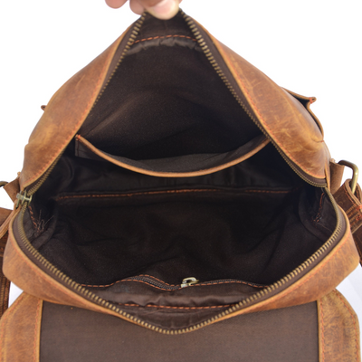 Brown Vintage Leather Crossover Bag