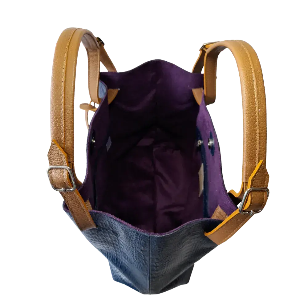 Adelle Reptile Dark Blue Women's Leather Handbag