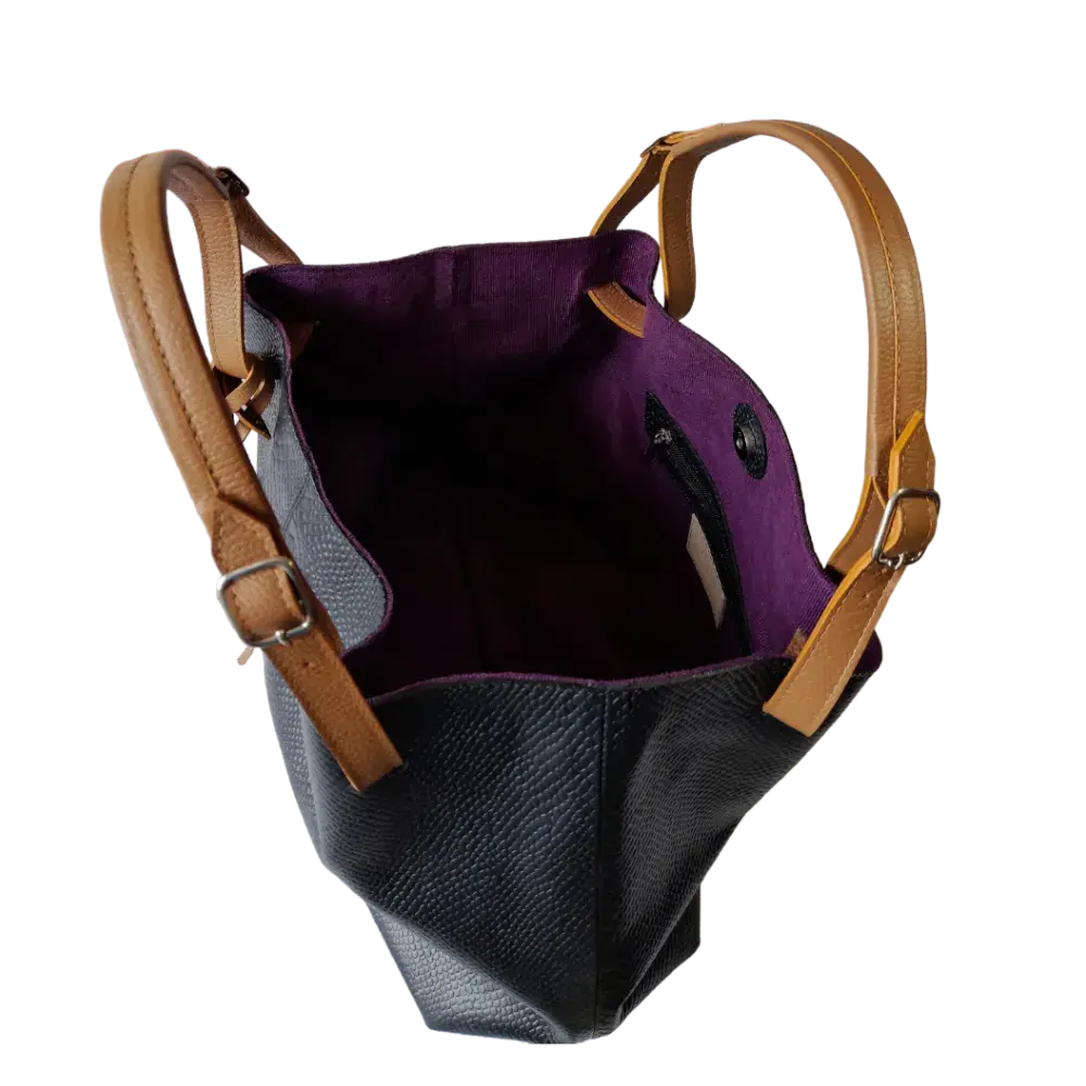 Adelle Reptil Black Leather Handbag for Women