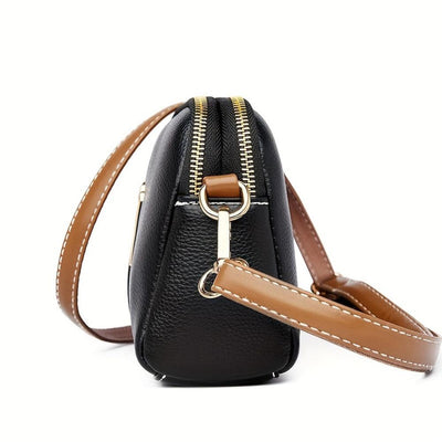 Mila Litchi Crossbody Bag with Embossed Print