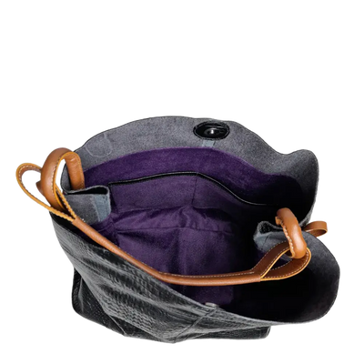 Aubrey Reptil Black Women's Leather Handbag