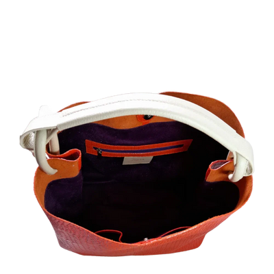 Aubrey Reptile Orange Women's Leather Handbag