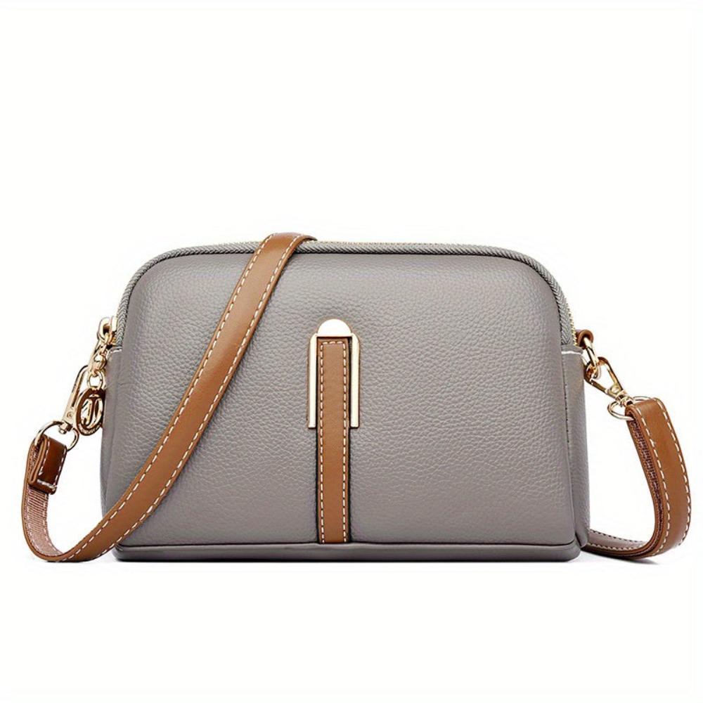Mila Litchi Crossbody Bag with Embossed Print