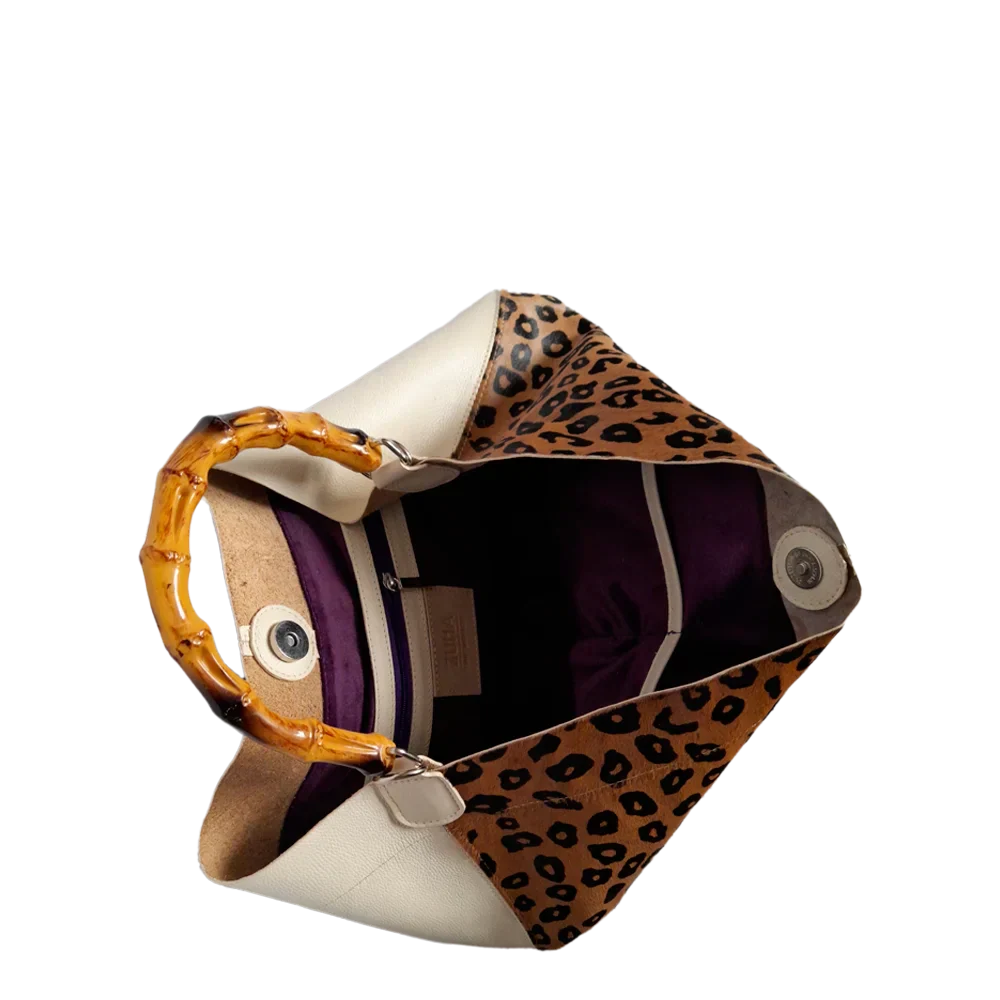 Claire Jaguar women's leather bag with talc