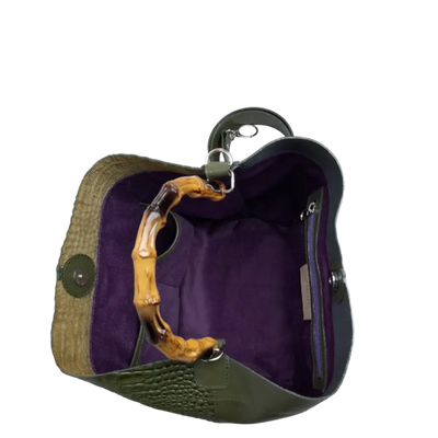 Claire Glavial women's leather bag in olive green