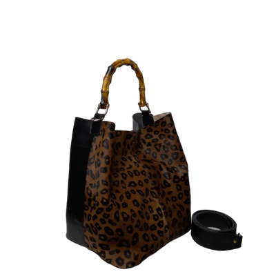 Claire Jaguar and black leather bag for women