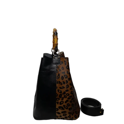 Claire Jaguar and black leather bag for women