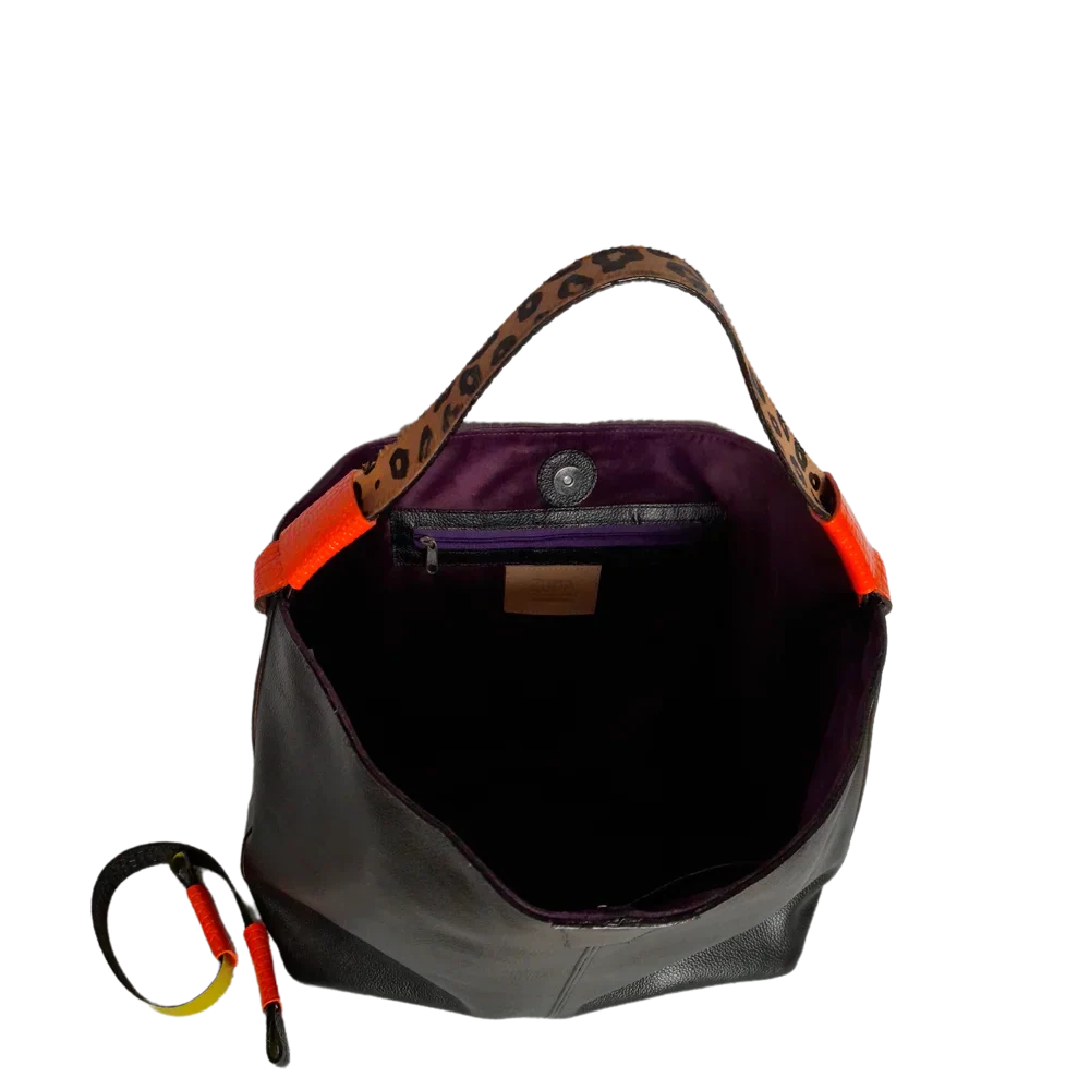 Addison black leather bag for women