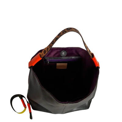 Addison black leather bag for women