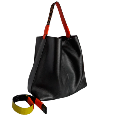Addison black leather bag for women