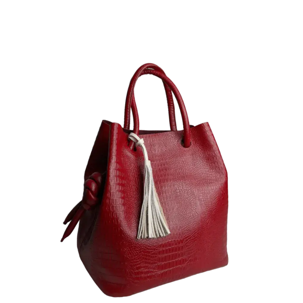 Brigitte Reptil women's leather bag in red