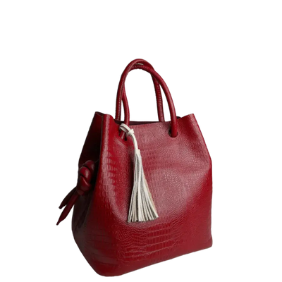 Brigitte Reptil women's leather bag in red
