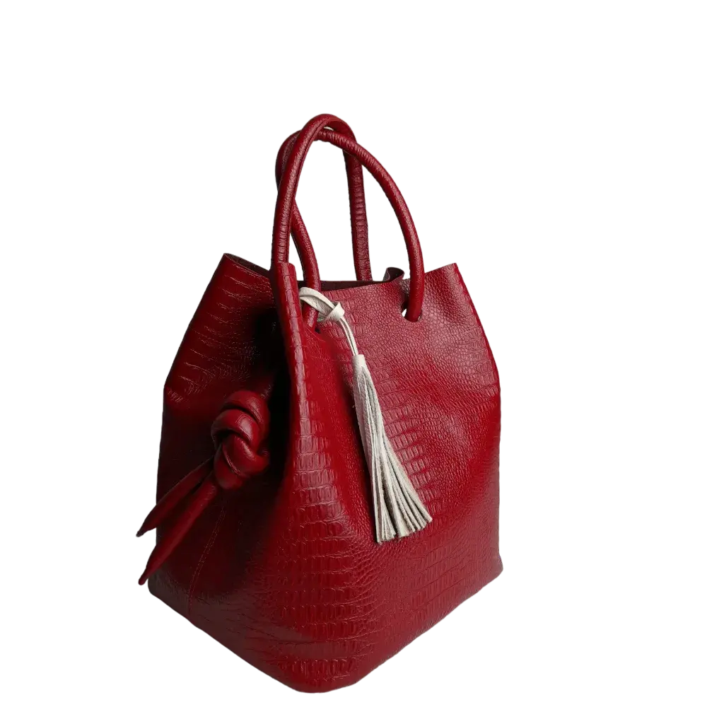 Brigitte Reptil women's leather bag in red
