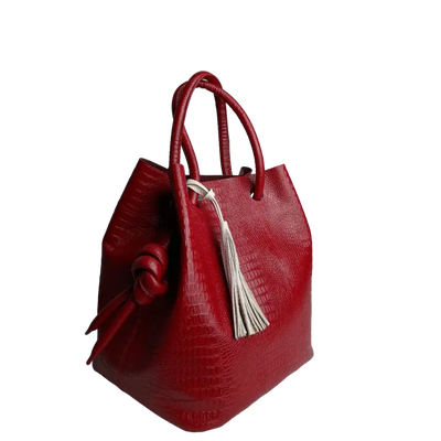 Brigitte Reptil women's leather bag in red