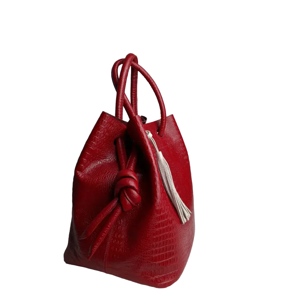 Brigitte Reptil women's leather bag in red