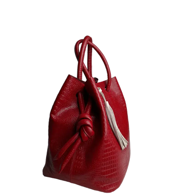 Brigitte Reptil women's leather bag in red