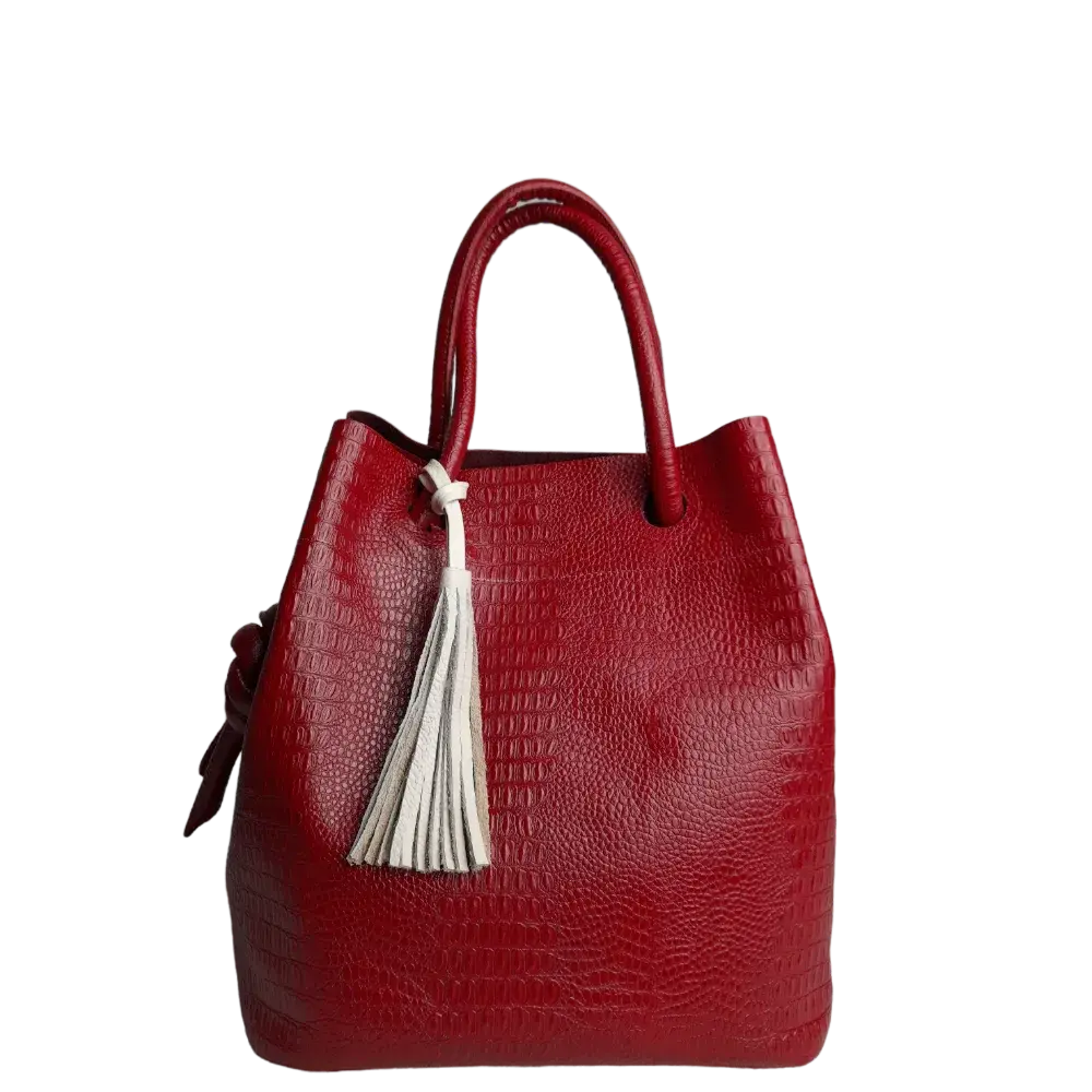Brigitte Reptil women's leather bag in red