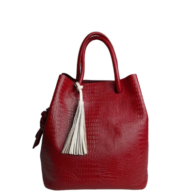 Brigitte Reptil women's leather bag in red