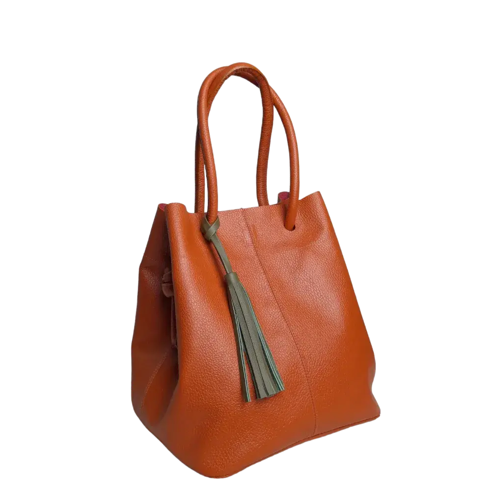 Brigitte Orange Women's Leather Bag