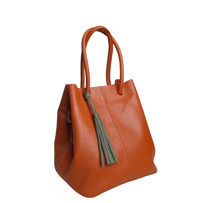 Brigitte Orange Women's Leather Bag