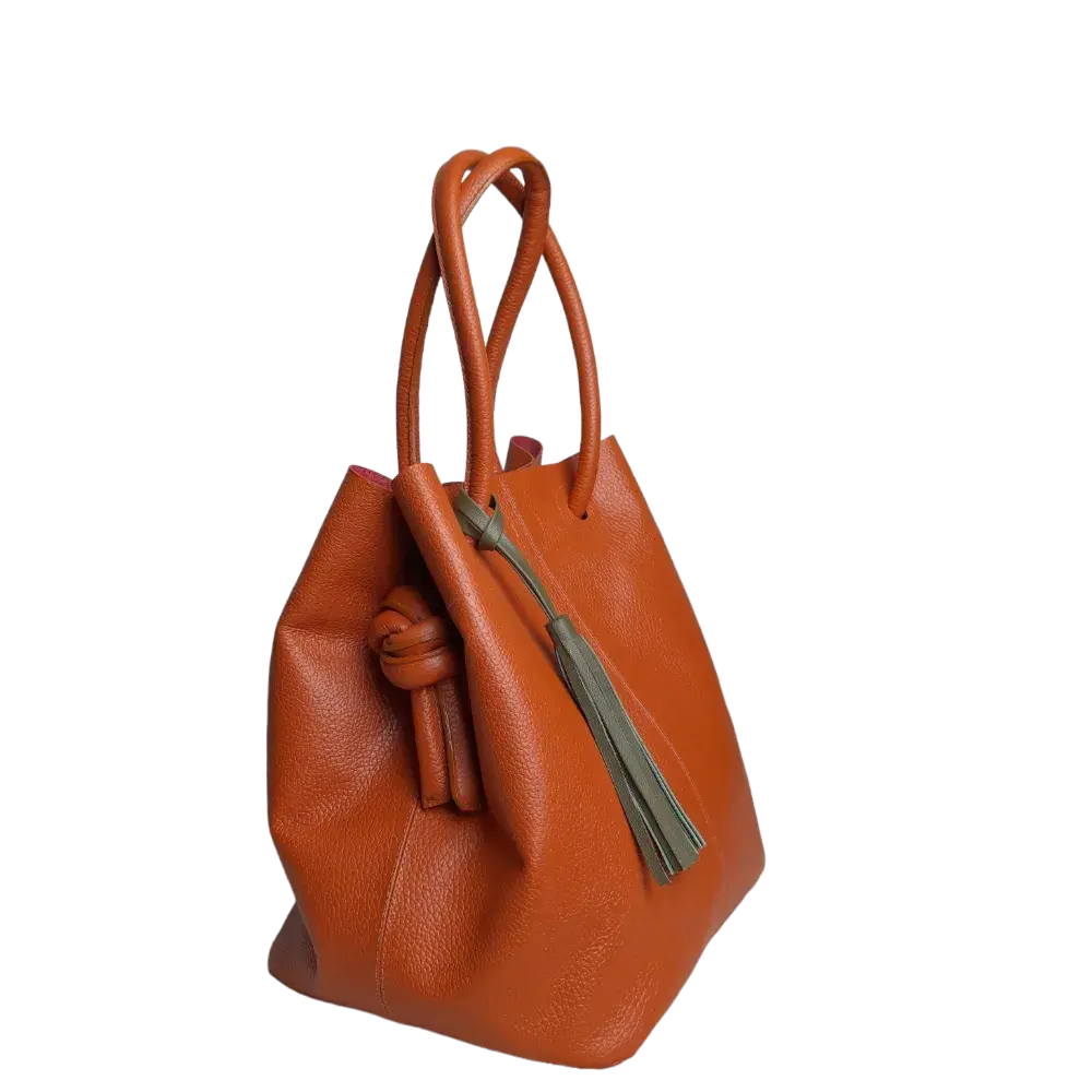 Brigitte Orange Women's Leather Bag
