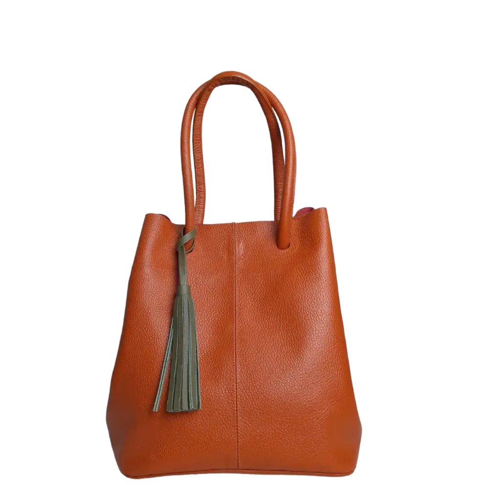Brigitte Orange Women's Leather Bag