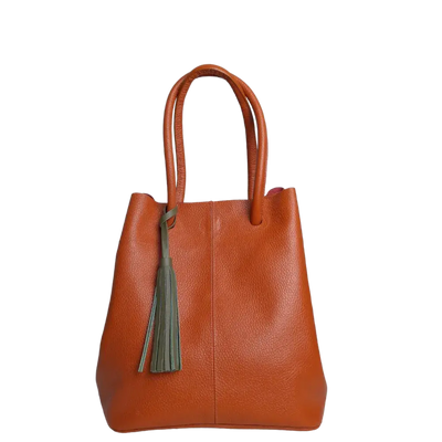 Brigitte Orange Women's Leather Bag
