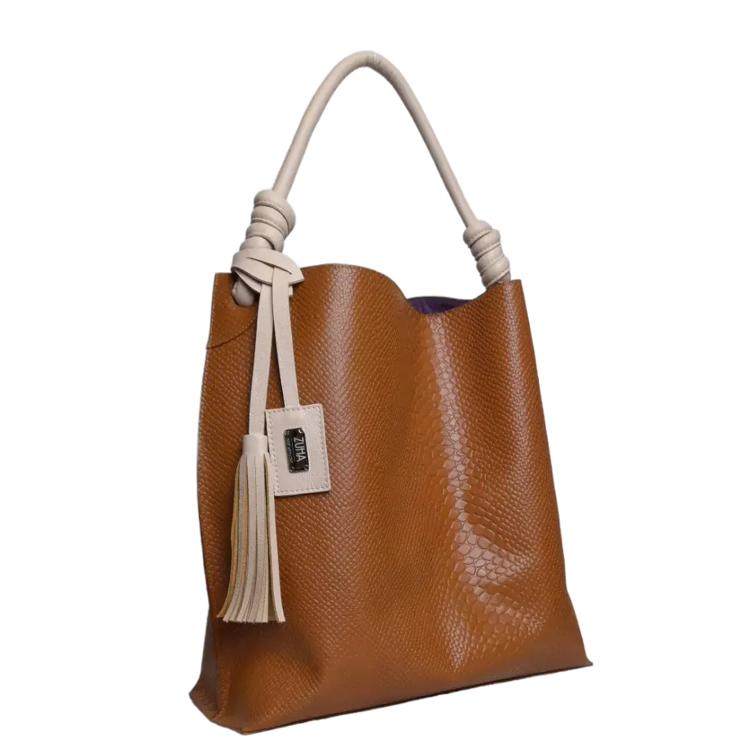 Fernanda Anaconda Honey Women's Leather Handbag