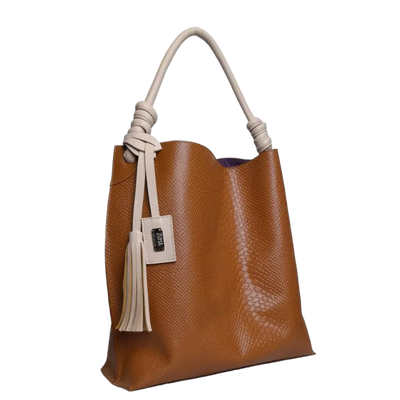 Fernanda Anaconda Honey Women's Leather Handbag