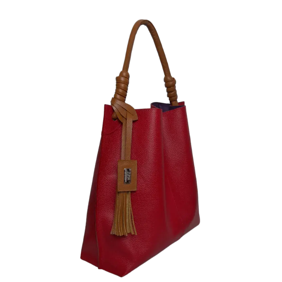 Fernanda red leather bag for women