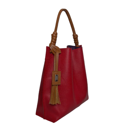 Fernanda red leather bag for women