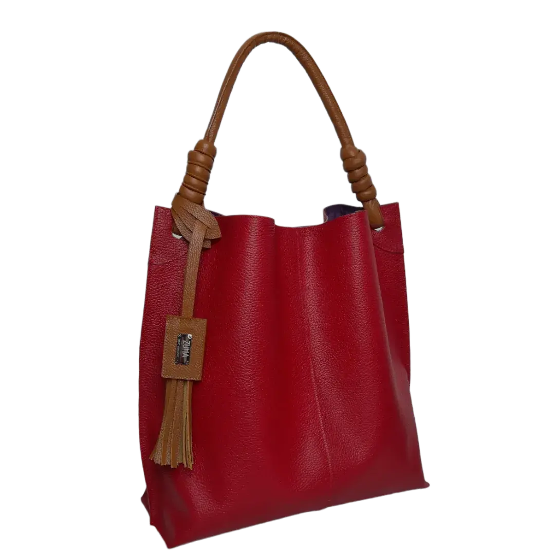 Fernanda red leather bag for women