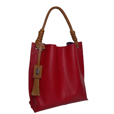Fernanda red leather bag for women
