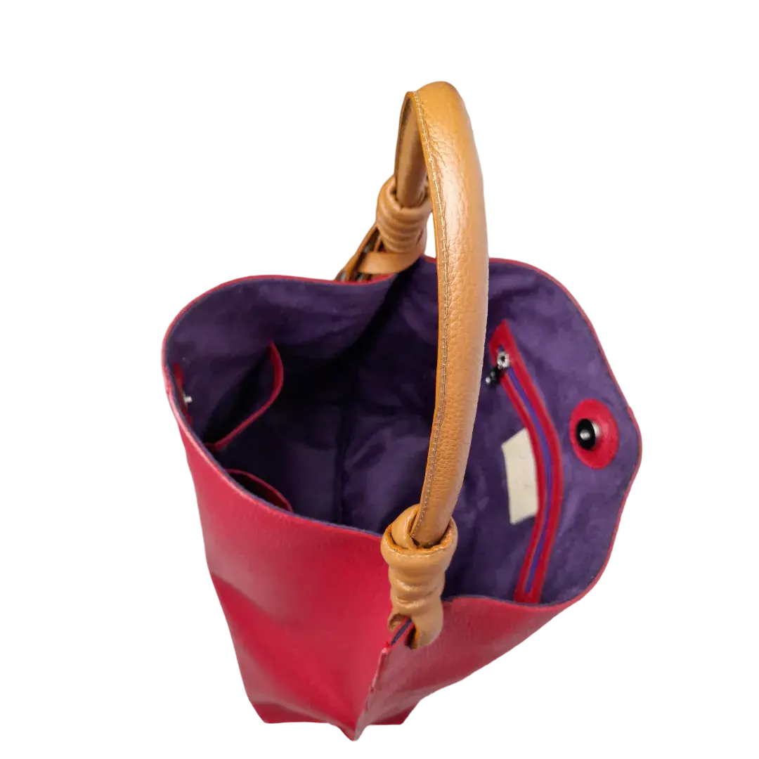 Fernanda red leather bag for women