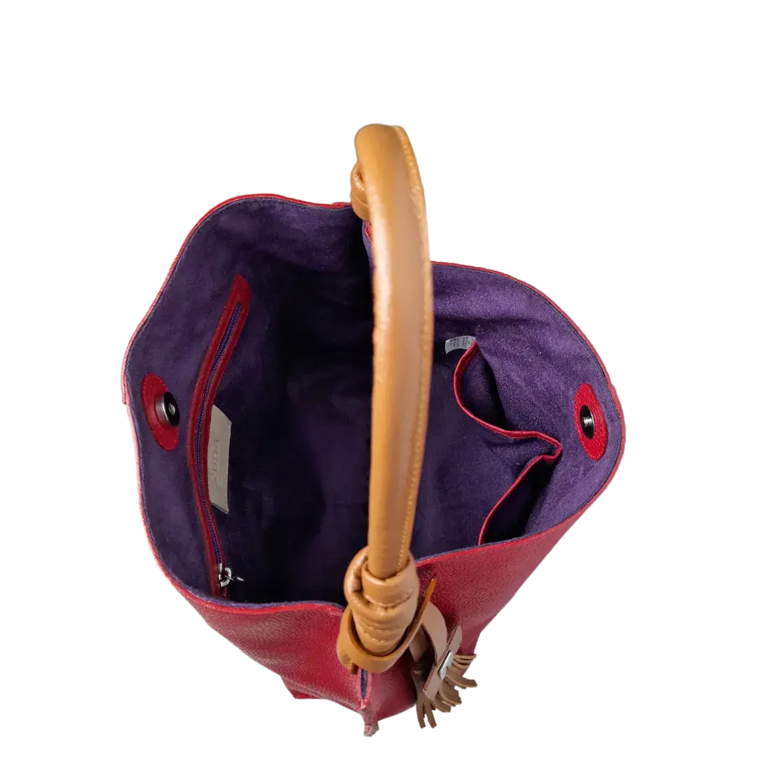 Fernanda red leather bag for women