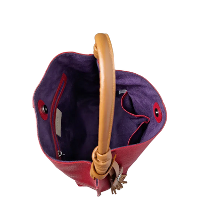 Fernanda red leather bag for women