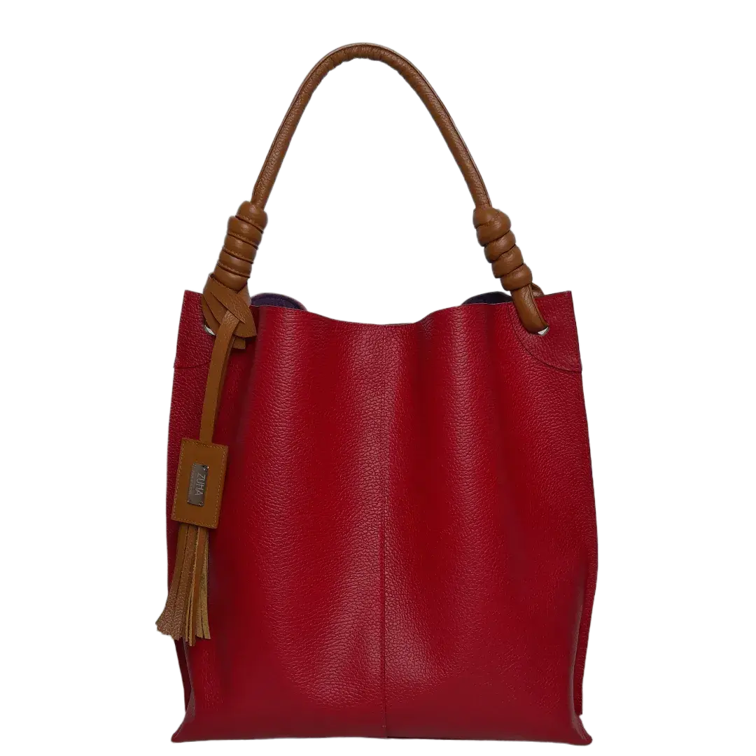 Fernanda red leather bag for women