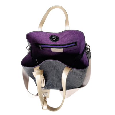 Giulia Reptil black leather bag for women