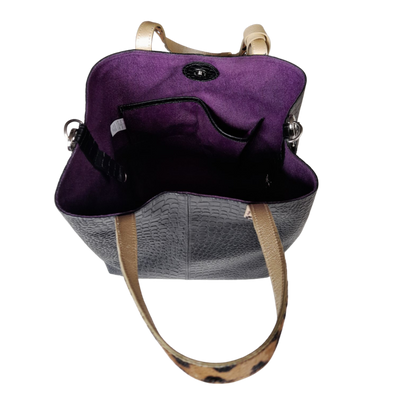 Giulia Reptil black leather bag for women