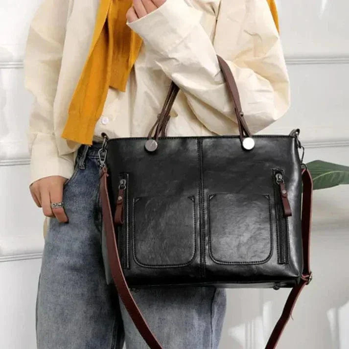 Elegant vintage leather shoulder bag