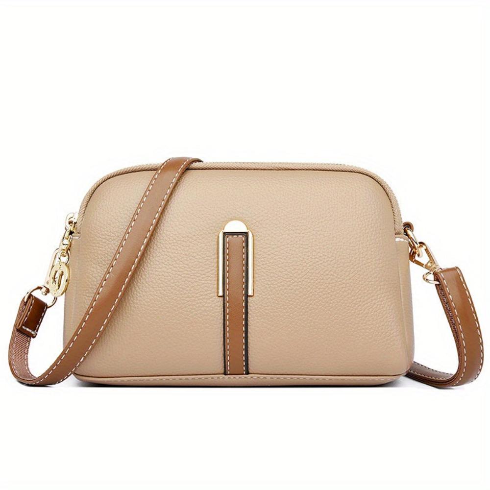 Mila Litchi Crossbody Bag with Embossed Print