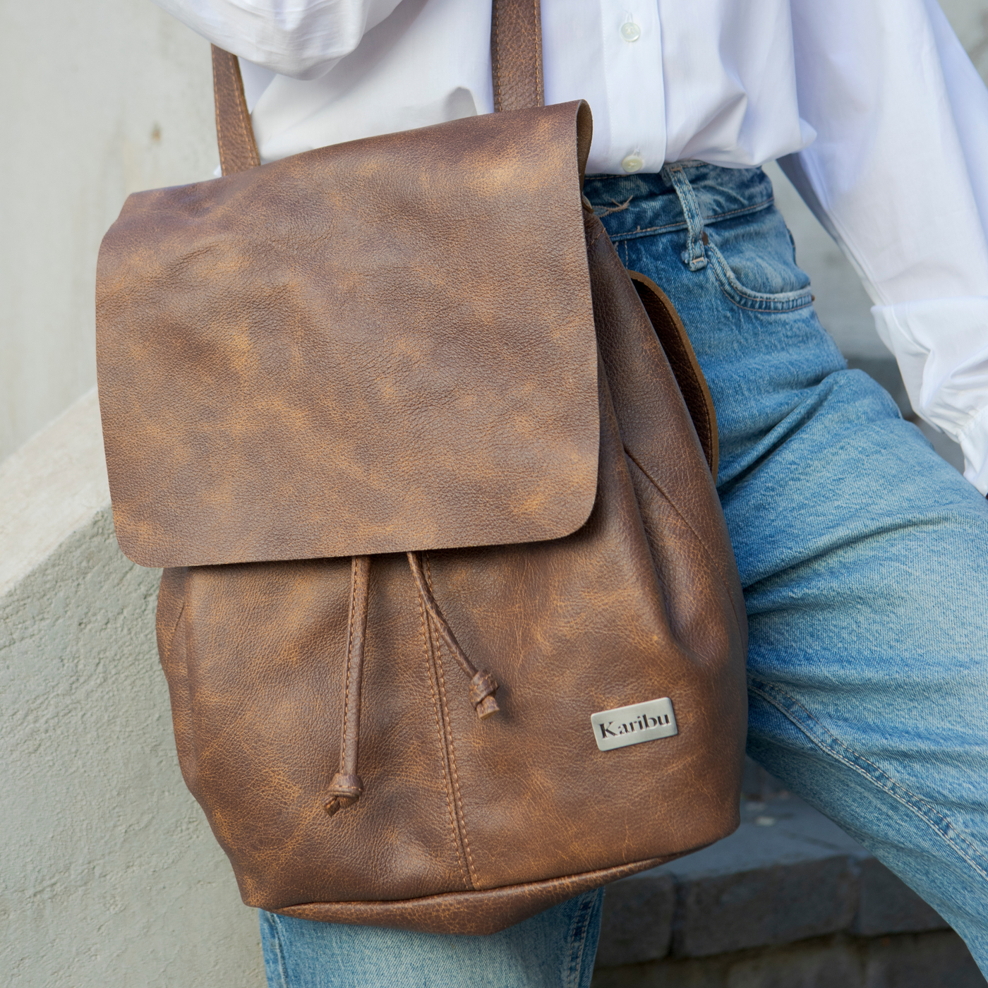 Bernardita Brown Backpack - Wallet