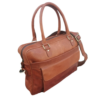 Light Brown Leather Laptop Bag
