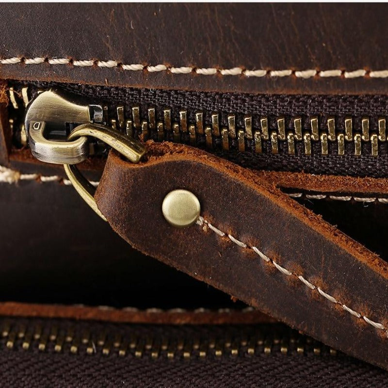 Vintage Leather Backpack Men Large