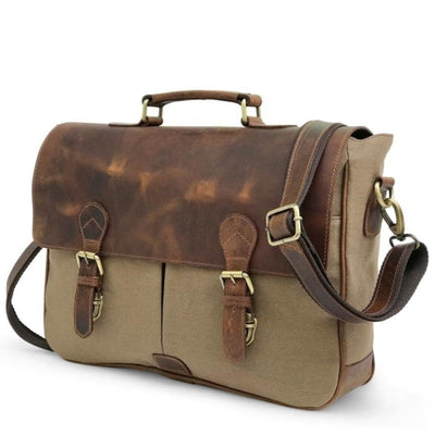 Canvas Hunter Brown Leather Laptop Bag