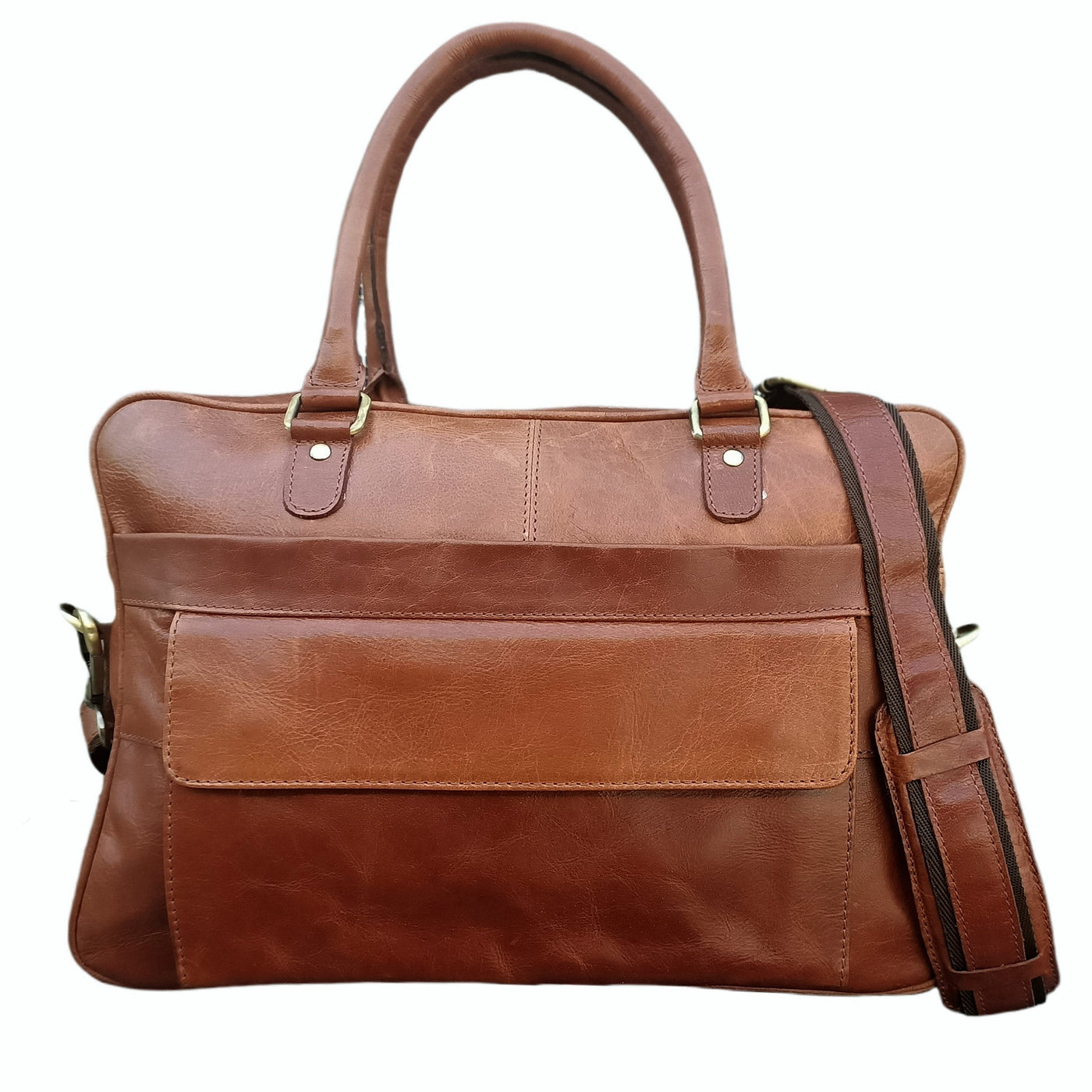 Light Brown Leather Laptop Bag