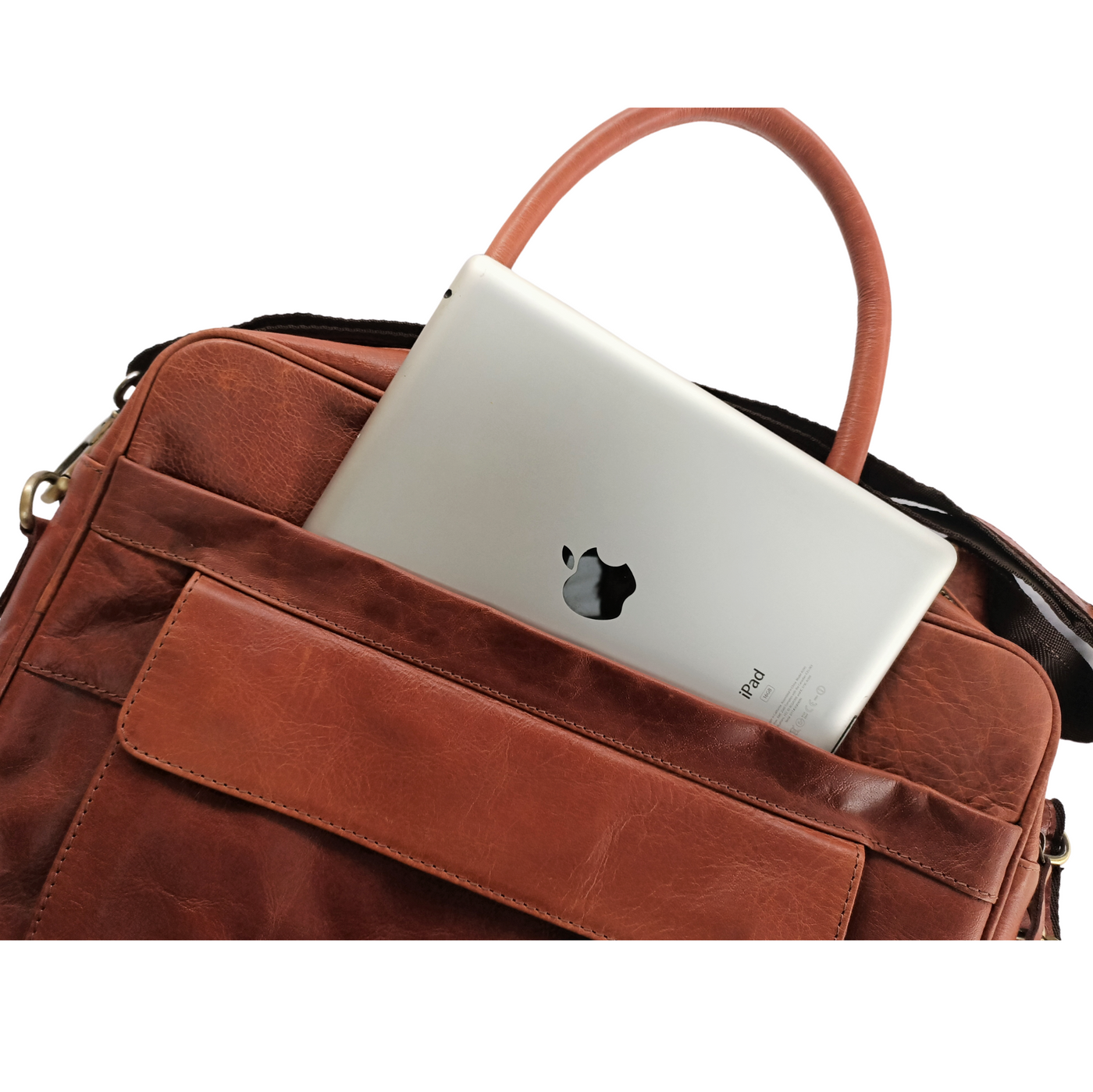 Light Brown Leather Laptop Bag