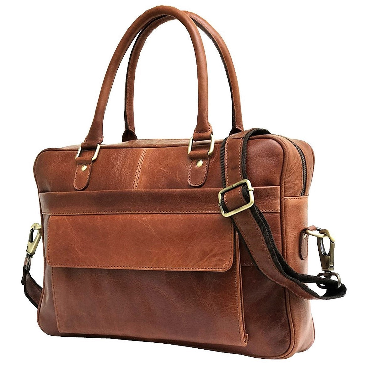 Light Brown Leather Laptop Bag